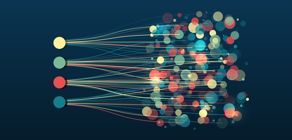 image of unstructured data being pulled into context and order for analysis  